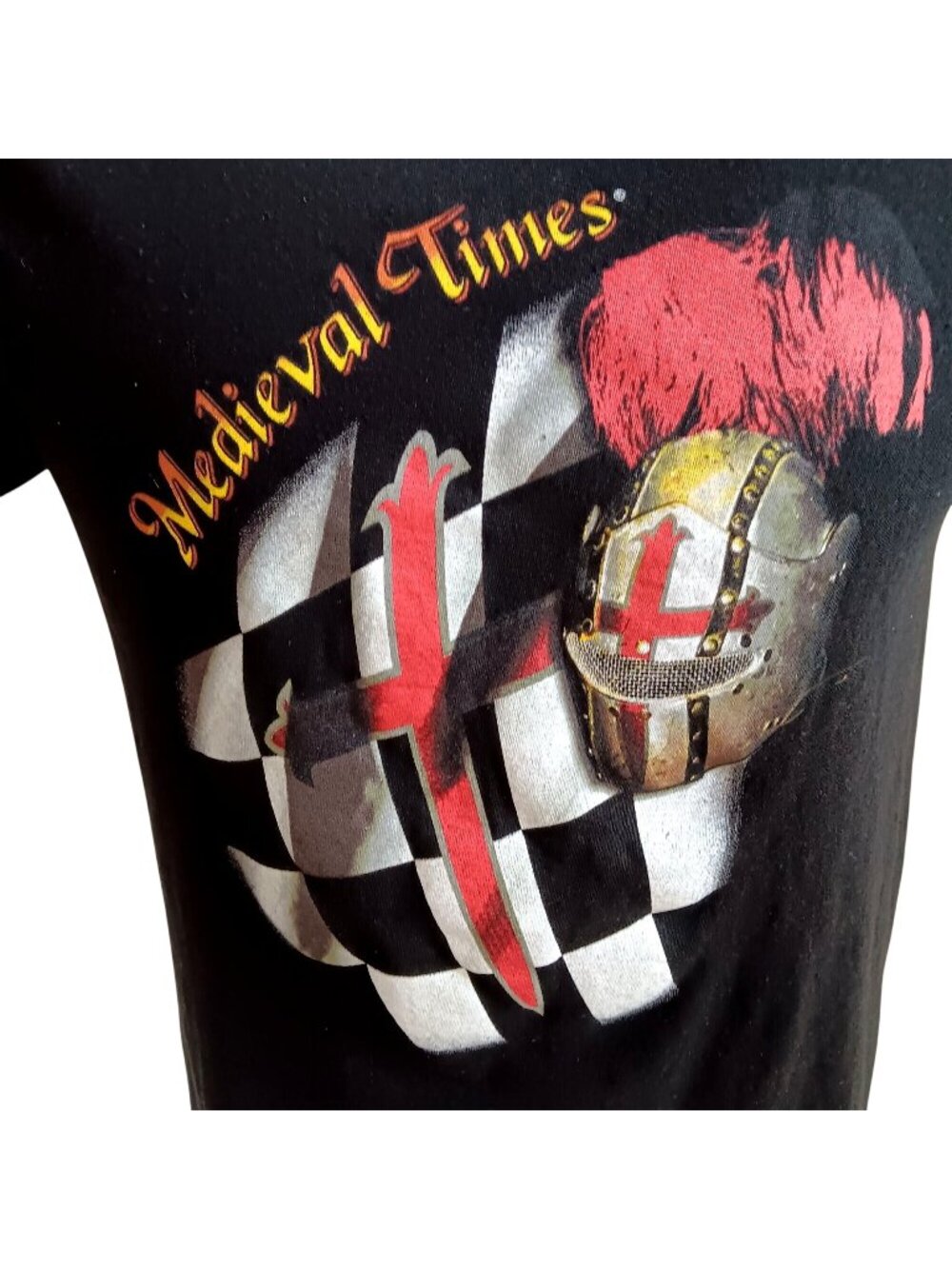 Medieval Times Cable Guy Medium Vintage T-shirt Red Knight Goin Down Y2K